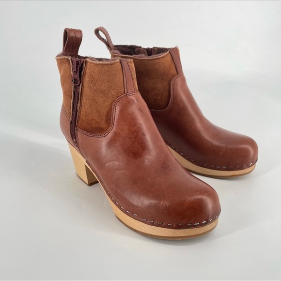 Swedish Hasbeens Shearling Lined Emy Zip It Clog Boot - Picture 3 of 11